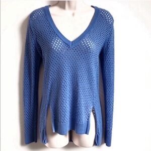 Michael Kors high low open knit swea…